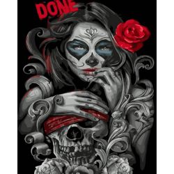 Опт-картина / Pintura por números 40x50 Fantasma y rosa