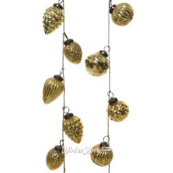 Kaemingk / Garland of glass cones Fantasy 120 cm gold