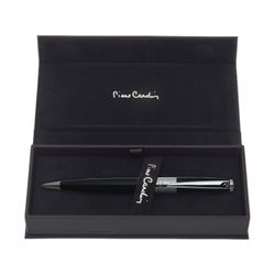 Gift ball pen Pierre Cardin "Baron" case, black, brass, lacquer, chrome, blue