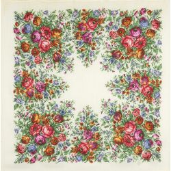 Павловопосадский платок / Garden of the Soul scarf with wool fringe