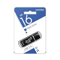 SMARTBUY / Flash Drive 16 GB, Glossy, USB 2.0, black