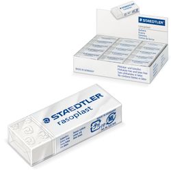 Eraser STAEDTLER (Germany) "Rasoplast", 43х19х13 mm, white, rectangular, PVC