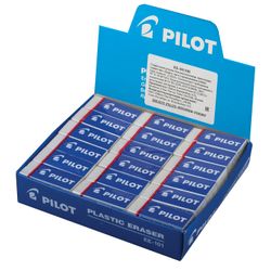 Eraser PILOT, 45х20х12 mm, rectangular, white, PVC