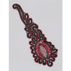 Lace tie "Business lady" black with red