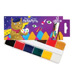 POLIPAX watercolor paint 12 colors, honey, without a brush, cardboard box, Euro slot