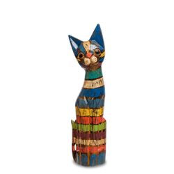 Decor and Gift / Wooden figurine "Cat" 40 cm