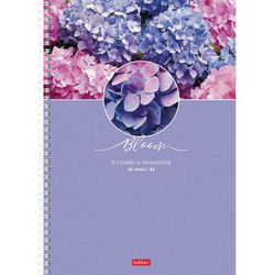 HATBER / Notebook A4 96 pages comb, cage, cardboard cover, "Beauty of Blossom" / 8 pcs.