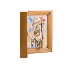 Золотая антилопа / Angular painting "March cat" painted on onyx with illumination