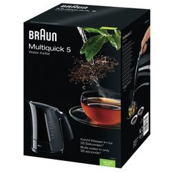 Braun WK-500 Teapot. ONYX, 1.7 litres, 3000 w, hidden heating element, plastic, black/grey