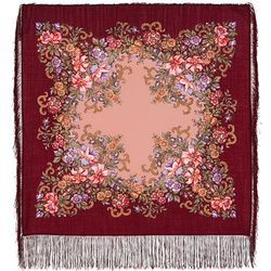 Павловопосадский платок  / Evening Garden shawl with silk fringe