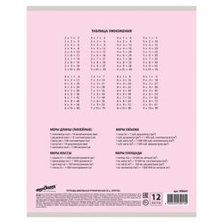 ЮНЛАНДИЯ / Notebook 12 y. CLASSIC, cage, cardboard cover, PINK / 20 pcs.