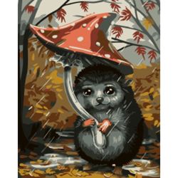 Опт-картина / Tranh theo số 20x30 Nhím trong mưa