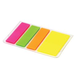STAFF bookmarks, adhesive, plastic, 45х12 mm x 3 colors + 45х25 mm x 1 color, 25 sheets