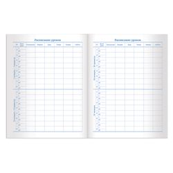 ПИФАГОР / Agenda 1-11 grade 40 feuilles, sur support, couverture cartonnée, avec mention "Plumes sur bleu" / 10 pcs.