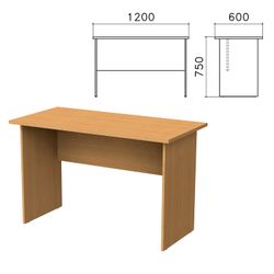 Table written "Monolith," 1200 x600 x750 mm, color beech Bavaria