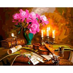 Опт-картина / Pintura por números 40x50 Música a la luz de las velas