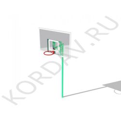Basketball stand with a shield and ring