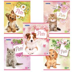 BRAUBERG / Notebook A5, 48 sh., ECO, cage, cardboard cover, PETS / 10 pcs.