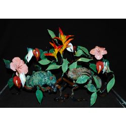 Sculpture glass "Chameleons"