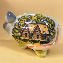 Porcelain piggy Rat "Summer village"