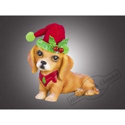 Holiday Classics / Christmas toy "Dachshund dog in a Christmas cap"