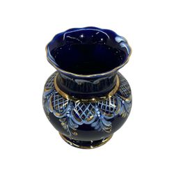 Гжельский Фарфоровый завод / Olga vase cobalt paint gold