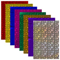 Papel A4 coloreado HOLOGRAFICO, 8 hojas de 8 colores, 80 g / m2, ISLA DEL TESORO "ESTRELLAS"