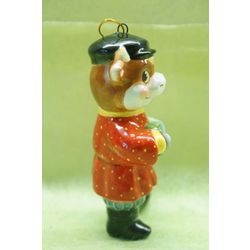 Ярославская майолика / Christmas toy "Grishka goby in a red shirt"