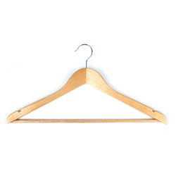 ЛЮБАША / Economy coat hangers, size 48-50, SET of 5 pieces, wooden, crossbar, pine color