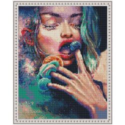 Опт-картина / Diamond mosaic 40x50, round rhinestones Parade of planets