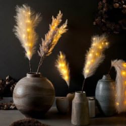 Kaemingk / Glowing branch for decoration Feather Manosque - Milky White 70 cm, warm white LED, battery operated