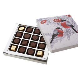 Set of chocolates "bullfinches in the snow"