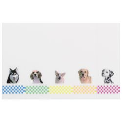 Bookmark adhesive BRAUBERG WITH a PICTURE "PUPPIES", plastic, 48х15 mm, 5 colors x 20 sheets in plastic book