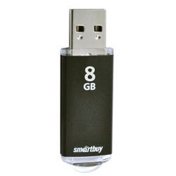SMARTBUY / 8 GB Flash Drive, V-Cut, USB 2.0, Metal Case, Black