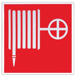 Fire safety sign "Fire crane", 200x200 mm, self-adhesive, photoluminescent