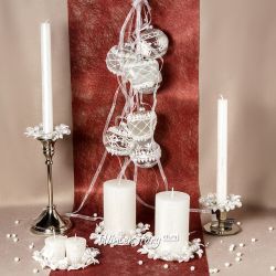 Kaemingk / Dining room candle Metallic 25 * 2.2 cm white, 4 pieces