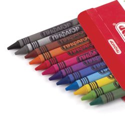 ПИФАГОР / Wax pencils "SUN", 12 COLOR SET