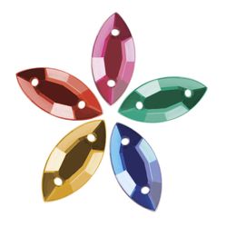 Rhinestones for creativity "Boat", color assorted, 7x15 mm, 30 grams, TREASURE ISLAND