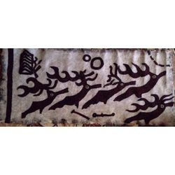 Decorative panel "Deer stones", handmade