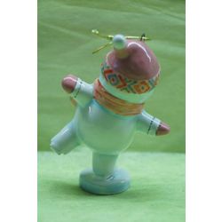 Ярославская майолика / Christmas tree toy "Snowman-skater"