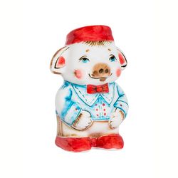Гжельский Фарфоровый завод / Sculpture Piglet Fantik underglaze colored paints