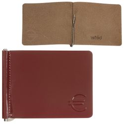 Clip BEFLER "Classic", leather, tisanerie, 105х86 mm, cognac