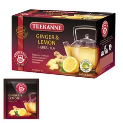TEEKANNE / Herbal tea "Ginger & Lemon", ginger with lemon, 20 bags, Germany