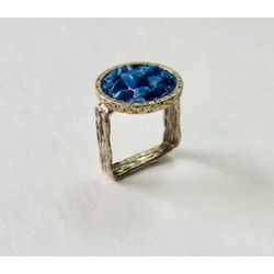 Silver ring "Cvarat" handmade with turquoise