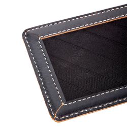 FABULA / Pocket business card holder "Kansas" for 40 business cards, genuine leather, stitching, button, black