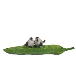 Ремеко / Decorative stand for small things "Leaf with sparrows" L41W11H9 cm