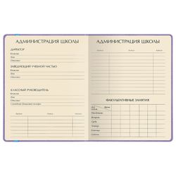 Альт / Diary 1-11 grade, leatherette (light), embossing, elastic band, lace, 48 sheets, "MEGAPOLIS", lilac / 10 pcs.