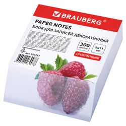 BRAUBERG / DECORATIVE glued note block, oblique cut 9x11 cm, 300 sheets, 5 assorted designs
