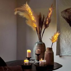 Kaemingk / Glowing branch for decoration Feather Manosque - Milky White 70 cm, warm white LED, battery operated