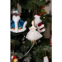 Потешный промысел / Christmas tree toy made of porcelain "Ballerina Giselle"